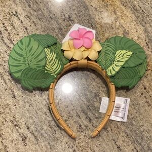 Disney Loungefly Mickey ears Aulani Tropical Leaf Headband